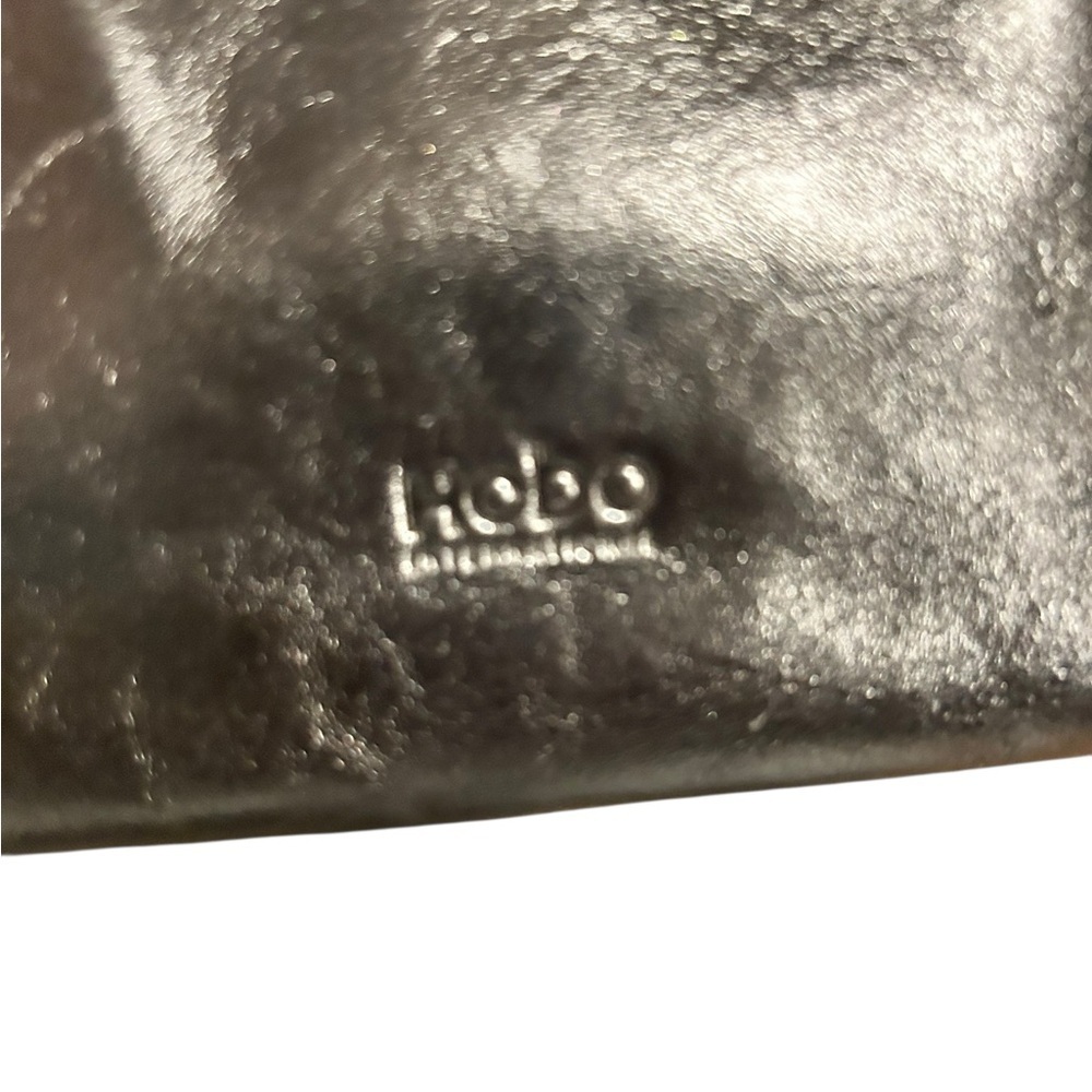 Hobo International Pewter Chain Strap Clutch Bag Black Leather KISS Lock EC - Picture 9 of 13